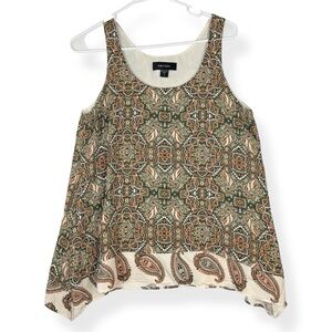 Karen Kane Tank Top Womens Small S Desert Gypsy Print Block Sleeveless